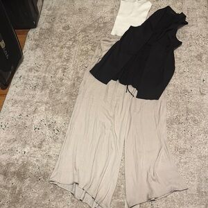 Elegant Black White and Cream Ensemble